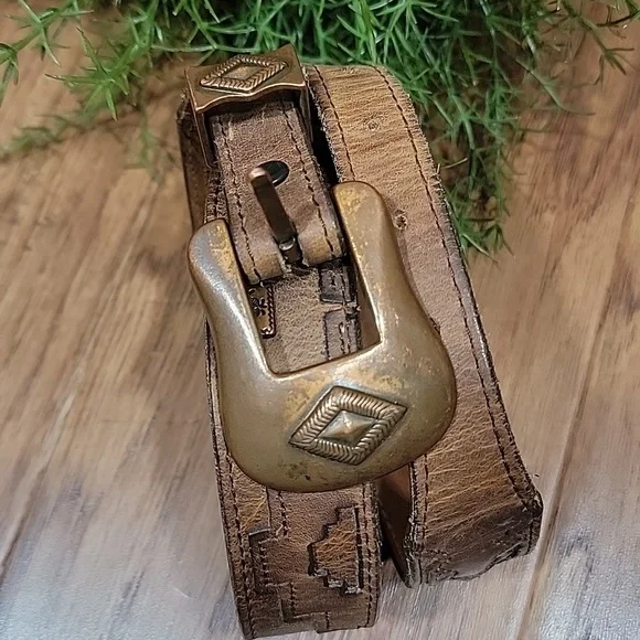 Nocona Copper & Leather Belt 28 - Picture 2 of 12